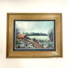 Картина в раме "Деревенский пейзаж"